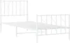 Rám postele s čelem a podnožkou kovový bílý 80x200 cm Náhled obrázku produktu 4