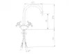 A technical drawing of a faucet with dimensions indicated. Produktbild-Vorschau