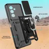 An exploded view of a black phone case with various components labeled. Produktbild-Vorschau