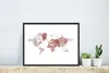 MuchoWow® MuchoWow® Gerahmtes Poster Weltkarte - Rot - Grau Produktbild-Vorschau 5