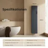 A modern bathroom with a freestanding bathtub and a tall, slim electric heater mounted on the wall. Anteprima dell’immagine prodotto