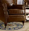 Klasyczny fotel Chesterfield z brązowej skóry, jednoosobowy Podgląd zdjęcia produktu 3
