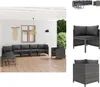 vidaXL 8-tlg. Garten-Lounge-Set mit Kissen Poly Rattan Grau Produktbild-Vorschau 1