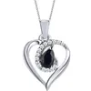 Damen Herzkette  Anhänger mit ECHTEM SAPHIR 925 Sterling Produktbild-Vorschau 3