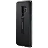A black Samsung phone case with a ribbed texture and a kickstand is shown against a white background. Produktbild-Vorschau