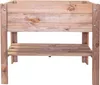 A wooden raised garden bed with a shelf underneath, shown against a white background. Produktbild-Vorschau