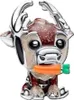 A close-up studio shot of a charm shaped like a deer holding a carrot. Voir les images du produit