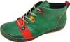 A single green Rieker women's ankle boot with colorful accents is shown against a white background. Anteprima dell’immagine prodotto