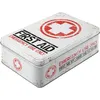 A first aid tin box with distressed markings. Podgląd zdjęcia produktu