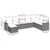 CLORIS 8-tlg. Garten-Sofagarnitur mit Kissen Braun Poly Produktbild-Vorschau 3