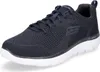 A single navy blue Skechers shoe with a white sole is shown against a white background. Produktbild-Vorschau