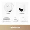 A collage of images showing the components of a robotic vacuum cleaner and its accessories, along with the text "Lieferumfang" (Scope of delivery). Náhľad obrázku produktu