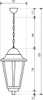 A technical drawing with dimensions of a hanging lamp. Produktbild-Vorschau
