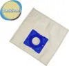 A vacuum cleaner bag with a blue adapter is shown on a white background. Produktbild-Vorschau