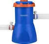 A blue and orange pool filter pump with hoses attached. Produktbild-Vorschau
