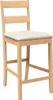 vidaXL Barhocker mit Kissen 2 Stk. Natur Massivholz Produktbild-Vorschau 3