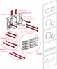 Diagram showing parts and assembly instructions for a toilet flush plate. Náhľad obrázku produktu