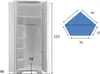 Eckkleiderschrank weiß 98x225 cm 2 Türen mit Kleiderstange Produktbild-Vorschau 7