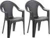 2er Set Stapelstühle Gartenstuhl Rattan-Optik stapelbar Produktbild-Vorschau 1