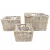 Rattan Pflanzkorb 3er Set – Blumentopf / Übertopf Kubu Grau Produktbild-Vorschau 2