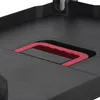A close-up view of a black serving cart with a red handle. Voir les images du produit