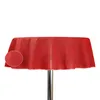 PVC Garten Tischdecke 140 cm rund rot wetterbeständig Produktbild-Vorschau 2