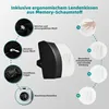 Diagram illustrating the features of an ergonomic lumbar support cushion. Produktbild-Vorschau