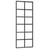 vidaXL Porta scorrevole ESG in vetro e alluminio 76x205 cm Anteprima dell’immagine prodotto 1