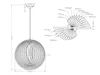 Technical drawing of a pendant lamp with dimensions and details. Náhled obrázku produktu