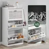 SoBuy FSR108-W Skriňa na topánky s 3 chlopňami Stojan na Náhľad obrázku produktu 8