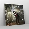Wanduhr - Quadrat - Glasuhr - Elefant Dschungel  - 40x40cm Produktbild-Vorschau 4