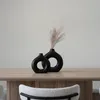 QUVIO Donut Vase - Vasen - Vase Keramik - Vase schwarz - Produktbild-Vorschau 6