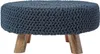HOMESCAPES Gestrickter Fußhocker, 30 cm hoch, schwarz Produktbild-Vorschau 1