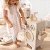 howa pralka dla dzieci drewniane zabawki pralka naturalny Podgląd zdjęcia produktu 5