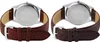 Close-up view of the backs of two watches with leather straps. Produktbild-Vorschau