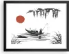 Gerahmtes Poster - Schwarzer Rahmen - China Angler Zeichnen Produktbild-Vorschau 1