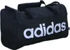 A black Adidas duffel bag with white Adidas logo on a white background. Produktbild-Vorschau