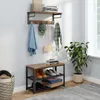 Mondeer Wandregal mit 5 Haken Wandgarderobe Flurgarderobe Produktbild-Vorschau 2