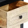Nachttisch Handgeschnitzt Grau 40x30x50 cm Massivholz Mango Produktbild-Vorschau 5