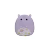 A plush toy hippo with a floral pattern on its belly, isolated on a white background. Anteprima dell’immagine prodotto