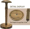 A wooden hat stand with detail shots of its base and pole, along with text indicating its size. Produktbild-Vorschau