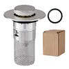 2x Edelstahl Waschbeckenstöpsel Pop Up Bodenablauf Filter Produktbild-Vorschau 7