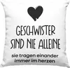Trendation - Geschwister Sind Nie Alleine Deko-Kissen mit Produktbild-Vorschau 1