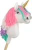 Hobby Horse Einhorn auf Stab Weiß mit buntem Mähne Produktbild-Vorschau 2