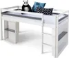 Homestyle4u Hochbett 90x200 KinderbettWeiß Schreibtisch Produktbild-Vorschau 3