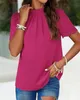ASKSA Damen Chiffon Blusen Stehkragen Elegant Falten Produktbild-Vorschau 3