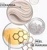 Close-up shots of cosmetic ingredients in laboratory glassware, with text labels. Produktbild-Vorschau