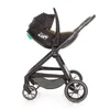 A side view of a black baby car seat attached to a stroller frame, set against a white background. Náhľad obrázku produktu