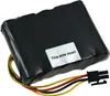 A black battery pack with wires and a connector, with a label on top. Produktbild-Vorschau