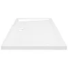 A white shower tray with a textured surface and a drain hole, isolated on a white background. Náhľad obrázku produktu